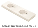 Plan double vasques système d’évacuation discret L 50 à 201 x P 40 à 51 cm, finition lisse mate, 10 couleurs, Résine Anti-bactérien Akrytan® teinté dans la masse, Livraison Offerte